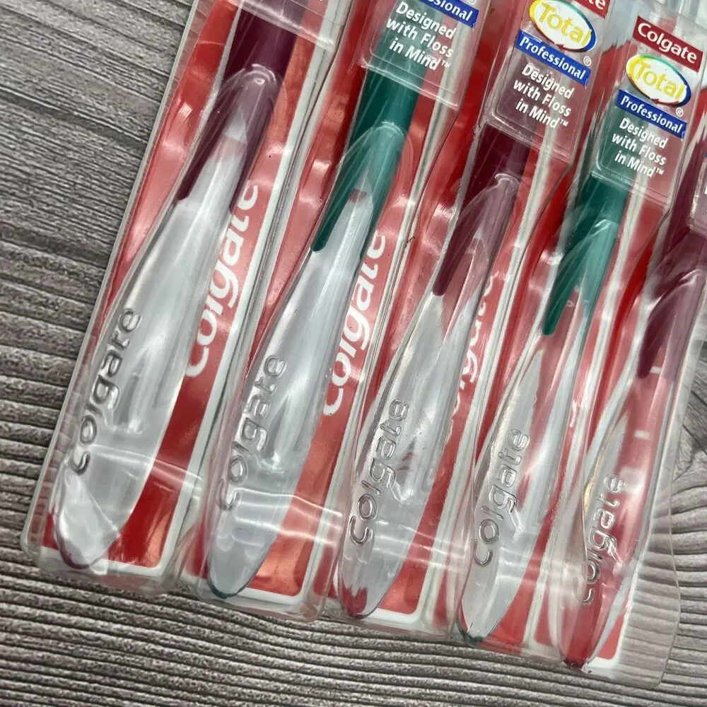 5 LOT Colgate Total Precision Vintage NOS Triple Action Bristles Soft Compact 75